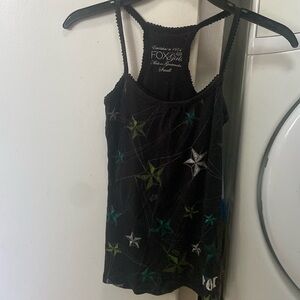 Fox Women's Black Camisole with Star Pattern